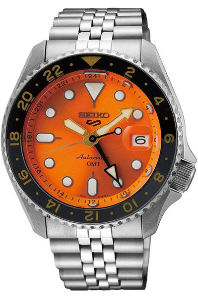 Seiko Analog Orange & Metal band Men's Watch SSK005K1