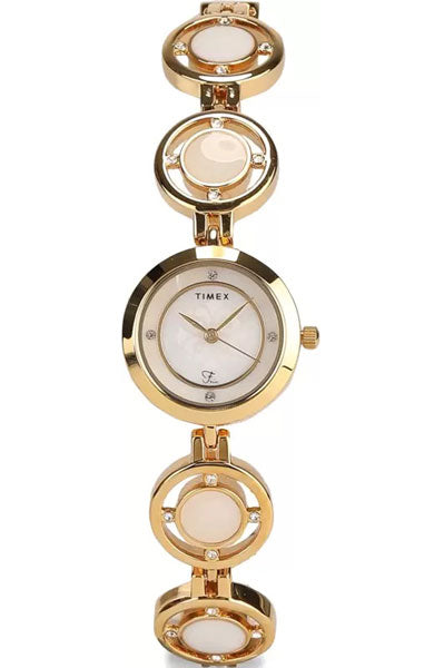 Analog White & Brass Women's Watch TWEL12201T