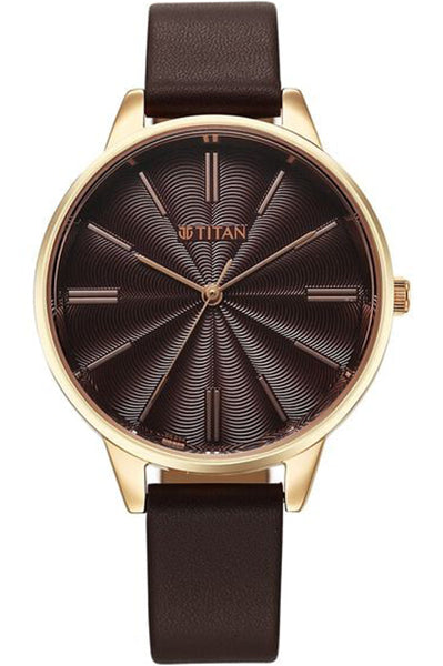 Analog Maroon & Leather Women's Watch 2648WL09