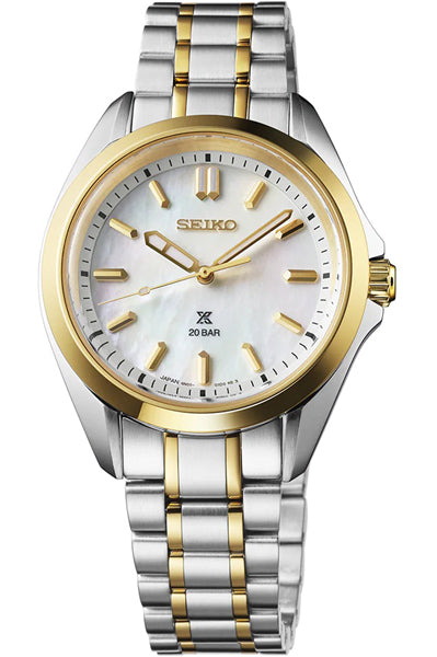 SEIKO Analog White & Stainless Steel Women's Watch SUR608J1