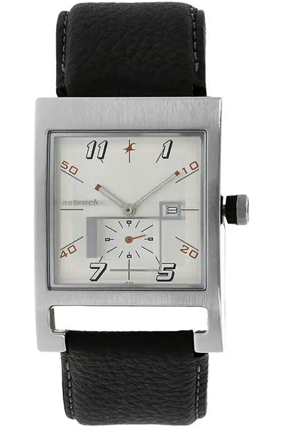 Fastrack Analog White & Leather Men's Watch NL1478SL02