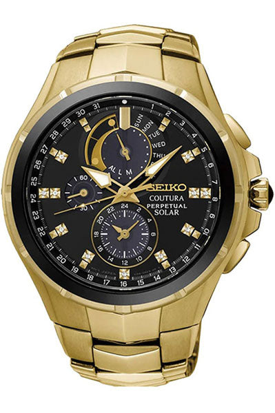 Seiko Analog Black & Stainless Steel Men's Watch SSC572P1