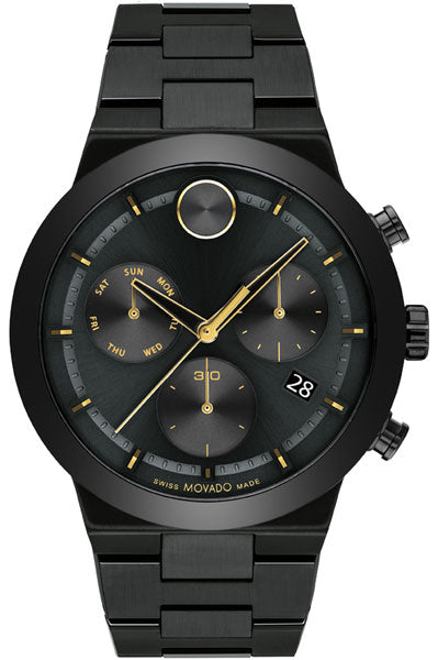 Movado Analog Black & Stainless Steel Men's Watch 3600857