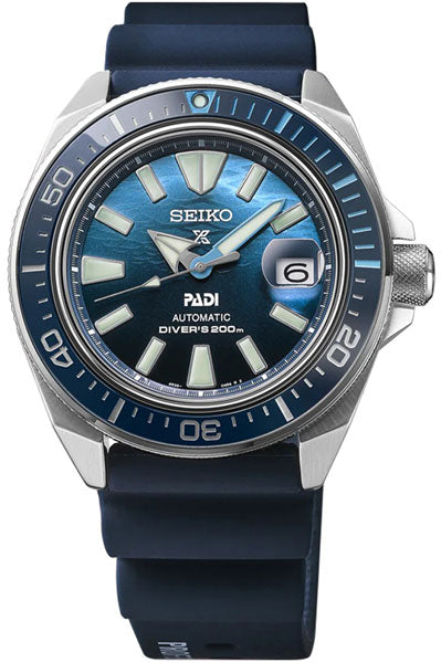 Seiko Analog Blue & Silicone Men's Watch SRPJ93K1