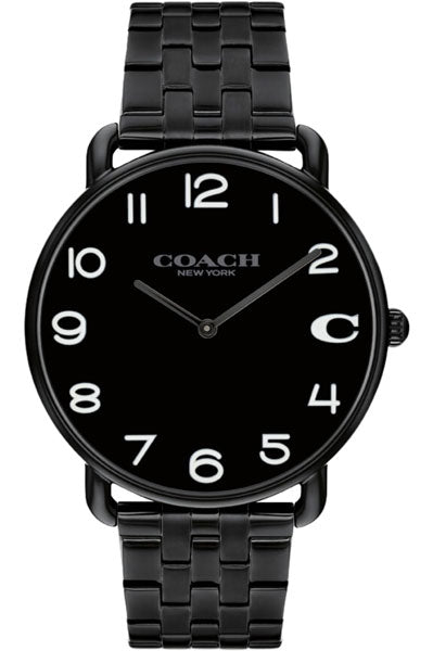 Coach Elliot Qtz Basic Black Round Dial Men's Watch|Ionic Plated Black Steel Material|Black Color Band - 14602670