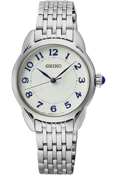 Seiko  White & Stainless Steel Women's Watch SUR561P1