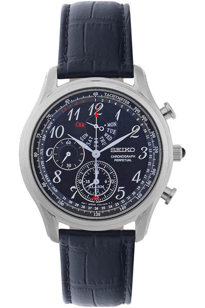 Seiko Analog White & Leather Men's Watch SPC255P1