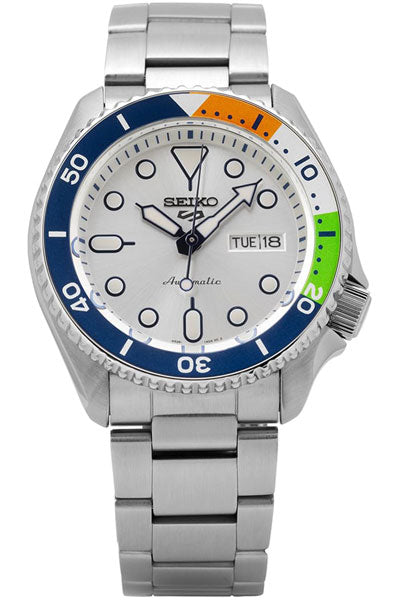 Seiko Analog White & Stainless Steel Men's Watch SRPK83K1