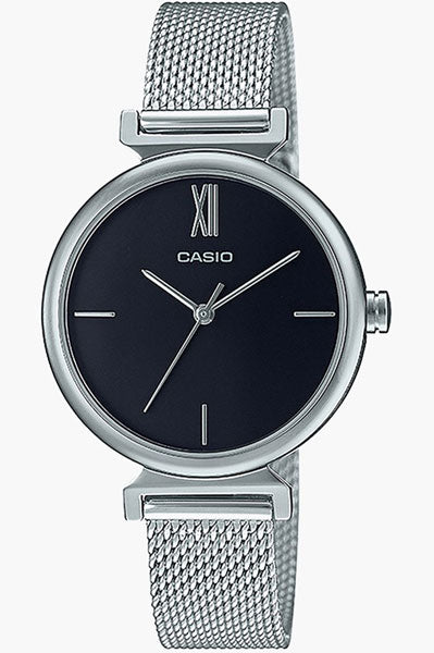 Casio Analog Black & Stainless Steel Women's Watch A2124