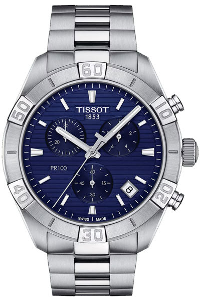 Blue & Stainless Steel Men's Watch T1016171104100