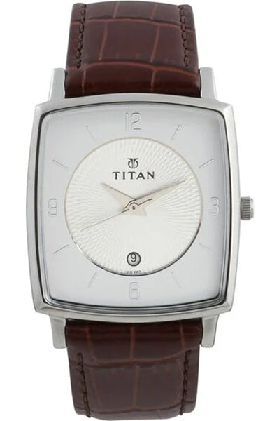 Analog Silver & Leather Men' NS9159SL01