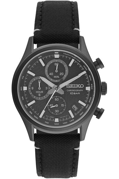Seiko Chronograph Black & Nylon Men's Watch SSB421P1