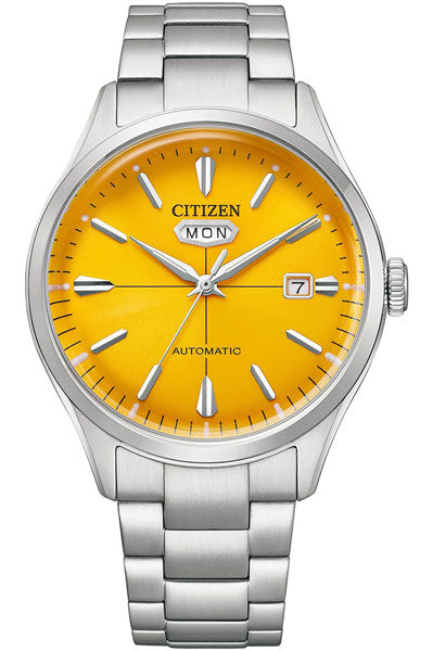 Citizen Analog Yellow & Stainless Steel Men's Watch NH8391 51Z