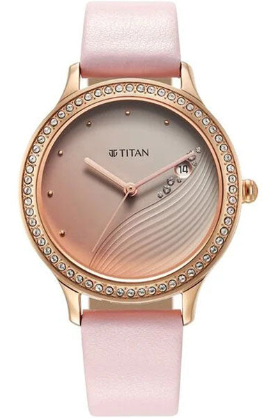 Purple Glam It Up Pink Dial Analog with Date Strap Watch for Women
