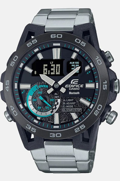 Casio Analog-Digital Black & Stainless Steel Men's Watch ED575