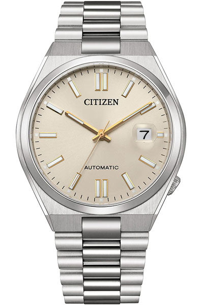 CITIZEN AUTOMATIC GENTS WATCH CREAM DIAL NJ0151 88W