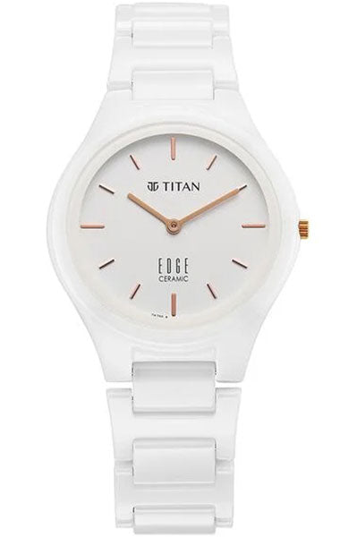 Edge Ceramic Slim Ceramic Strap Arctitc White Dial Analog Watch for Men