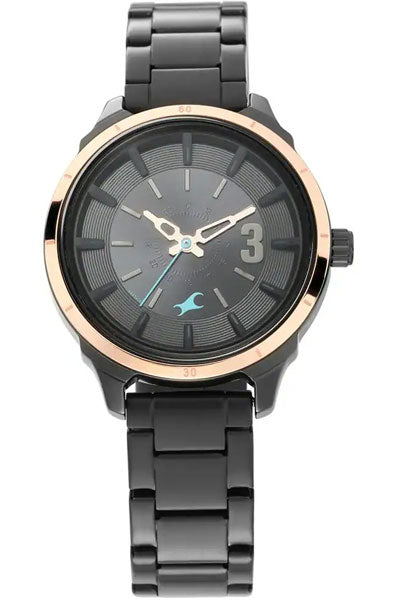 Fastrack Analog Black & Stainless Steel Women's Watch 6187KM01