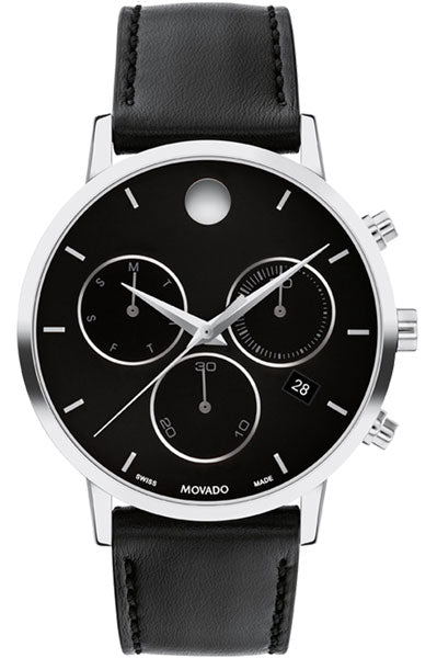Men Quartz Black Dial Chronograph Stainless Steel Watch 607778