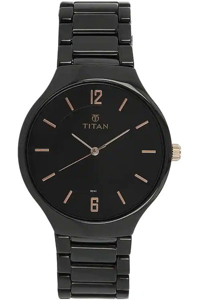 Analog Black & Ceramic Men's Watch NQ90014KC02