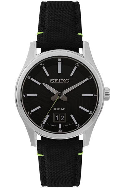 Seiko Analog Black & Nylon Men's Watch SUR517P1