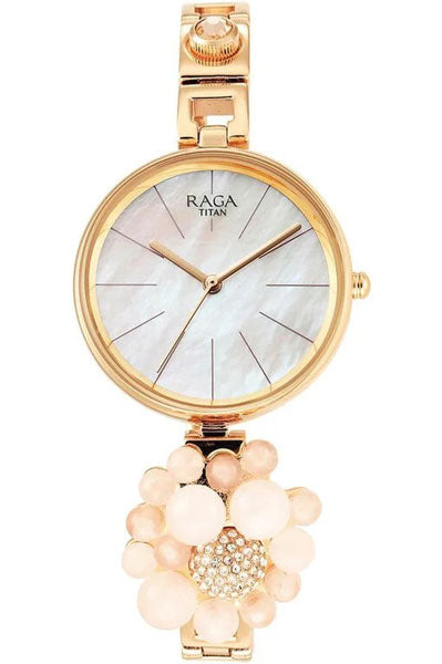 Analog Mother Of Pearl & Metal band Women's Watch 95201WM01