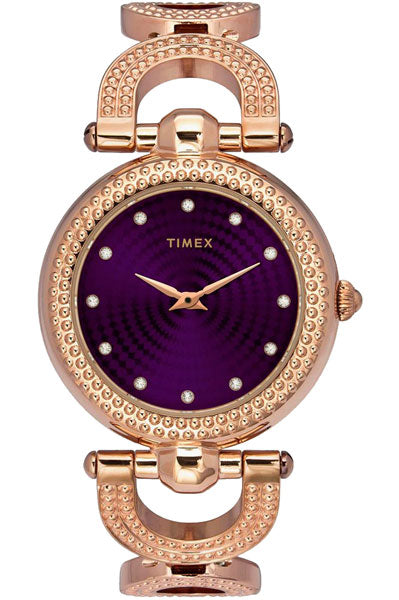 Analog Purple & Stainless Steel Women's Watch TWEL14104