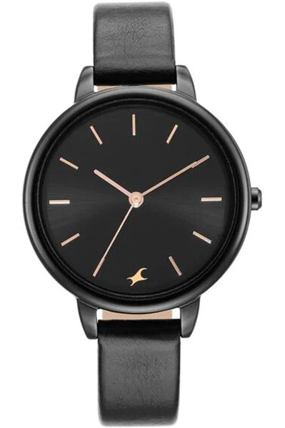 Fastrack Analog Black & Leather Women' NS6234NL01