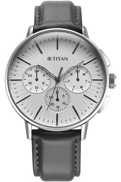 Multifunction Silver & Leather Men' 90200SL01
