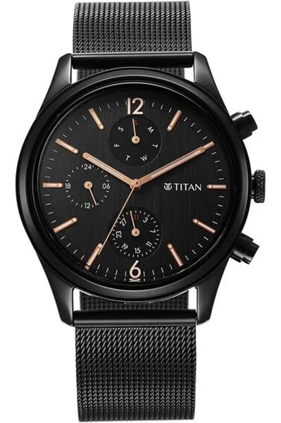 Analog Black & Stainless Steel Men' NS1805NM05