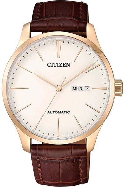 Citizen Analog White & Leather  Men' nh8353-18a