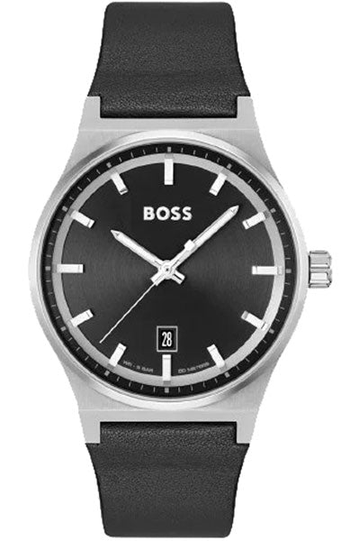 Hugo Boss Analog Black & Leather Men's Watch 1514075