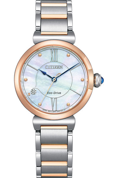 Citizen Analog Mother Of Pearl & Stainless Steel Women's Watch EM1074 82D