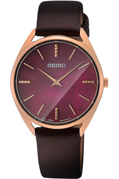Seiko Analog PINK & Leather Men's Watch SWR082P1
