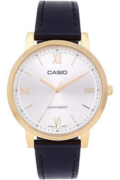 Casio Analog Silver & Leather Women's Watch A2161