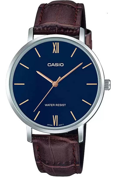 Casio Analog Blue & Leather Women's Watch A1629