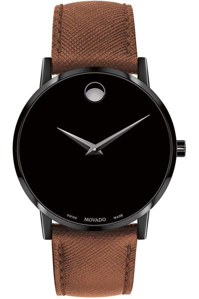 Movado Analog Black & Leather Men's Watch 607198