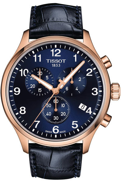 Blue & Leather Men's Watch T1166173604200