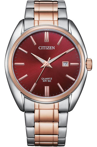 Citizen Analog Red & Stainless Steel Men's Watch BI5104 57X