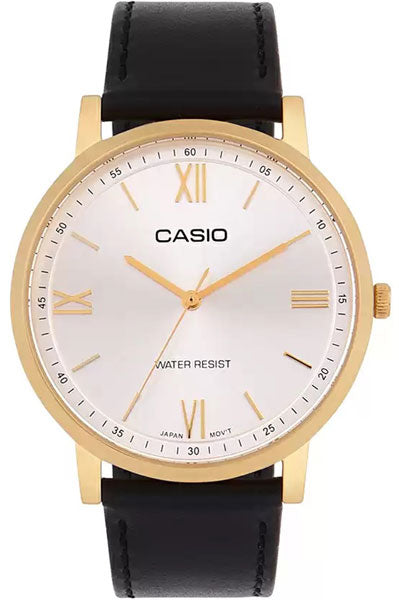 Casio Analog white & Leather Men's Watch A2160