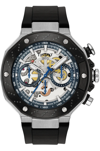 TISSOT chronograph Transparent & Silicone Men's Watch T1414622704100