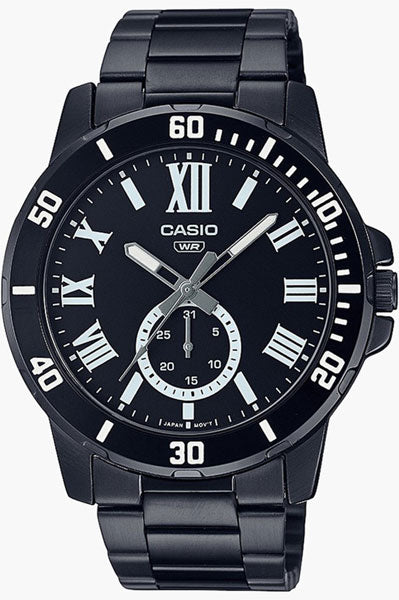 Casio Analog Black & Stainless Steel Men's Watch A2070