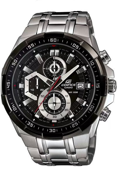 CASIO Chronograph Black & Stainless Steel Men's Watch EX191