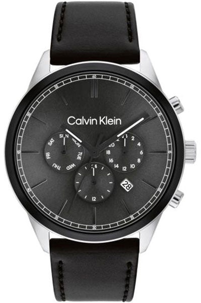 Infinite Male Grey Chronograph Leather Watch 25200379