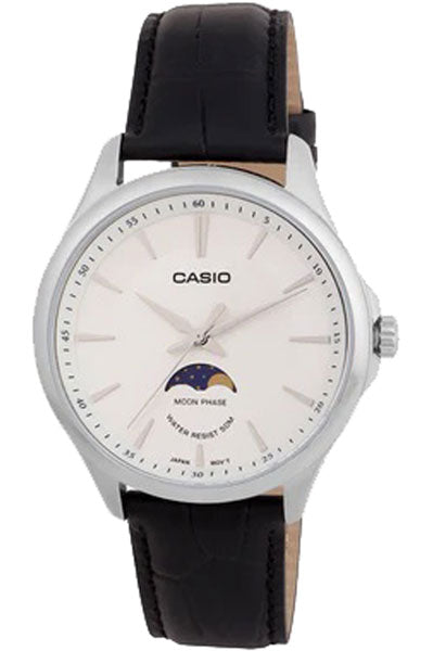 CASIO Analog White & Leather Men's Watch A2168