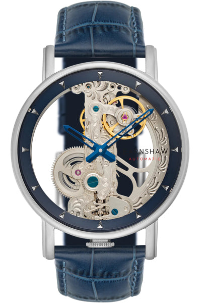 Earnshaw Analog Blue & Leather  Men' ES 8225 02