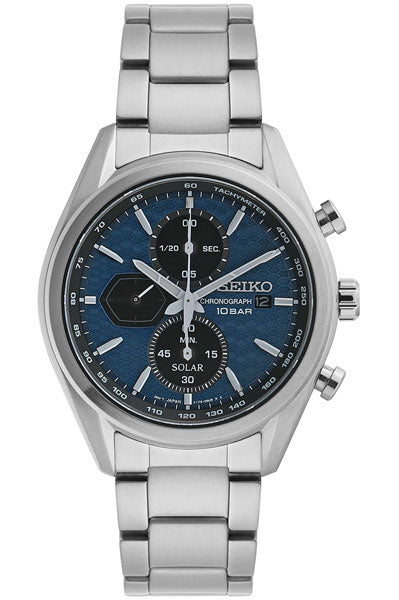 Seiko Chronograph Blue & Stainless Steel Men's Watch SSC801P1