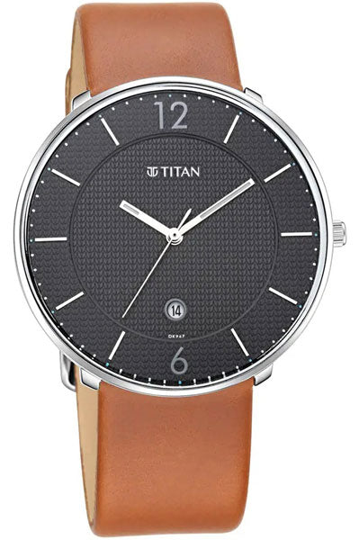 Analog Black & Leather Men's Watch NQ1849SL01