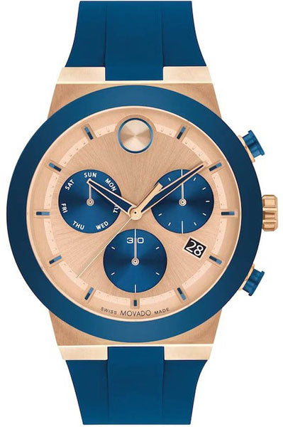 Movado  Rose Gold & Silicone Men's Watch 3601139