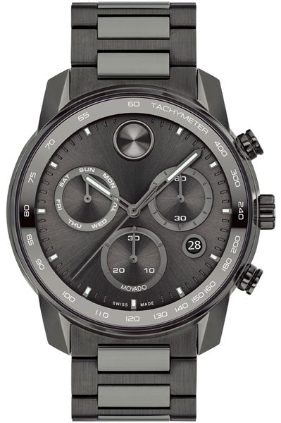 Movado Analog Grey & Stainless Steel Men's Watch 3600867